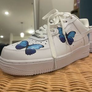 Nike Air Force with custom butterfly design